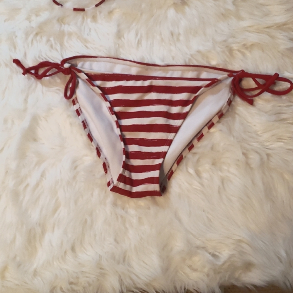 Red & white stripped bikini bottom